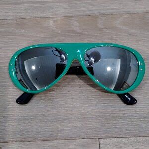 Vintage I Ski Japan "Vail Jr" Ski Aviators Sunglasses - Green/Silver Mirror